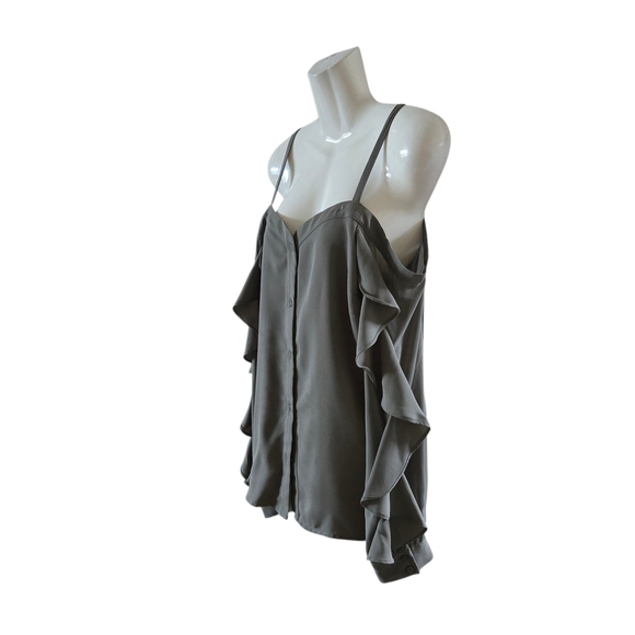 Bar III Gray Button-Front Camisole - Picture 3 of 7